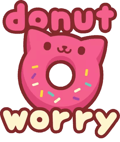 Pink Cat Shaped Donut Donut Worry