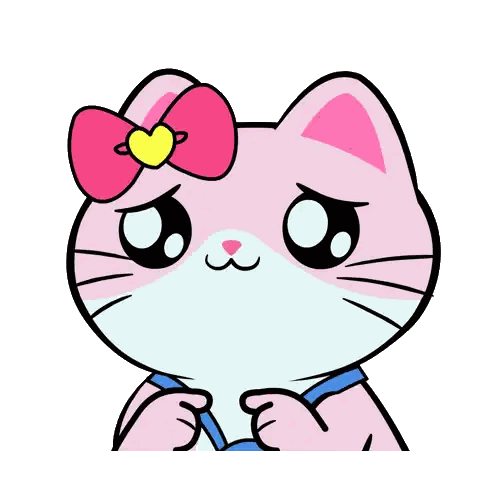 Pink Cat with Bow
