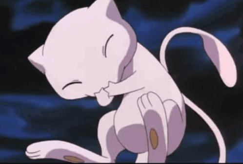 Pink Cat With Eyes Closed and Tail Hanging Out