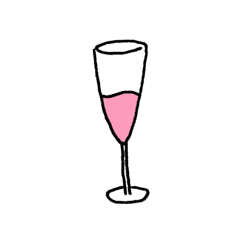 Pink Champagne Glass with Swirl
