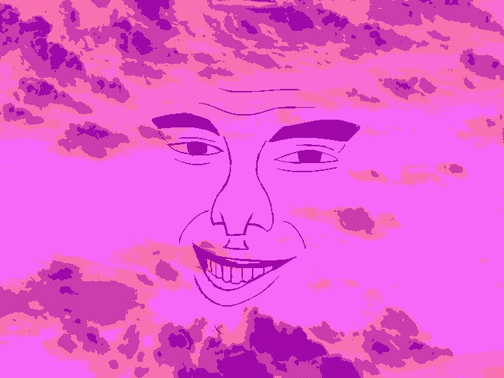 Pink Clouds Meme Face GIF