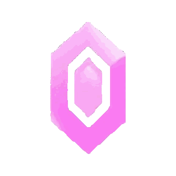 Pink Cube with White Outline