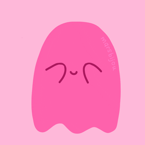 Pink Cute Ghost Peek A Boo GIF
