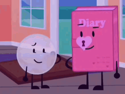 Pink Diary With Heart Next to White Ball