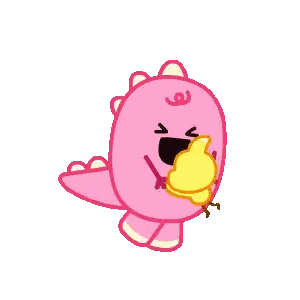 Pink Dinosaur and Yellow Chicken