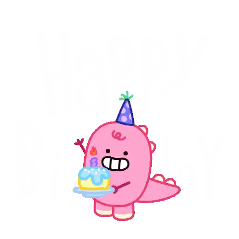 Pink Dinosaur Holding Cupcake