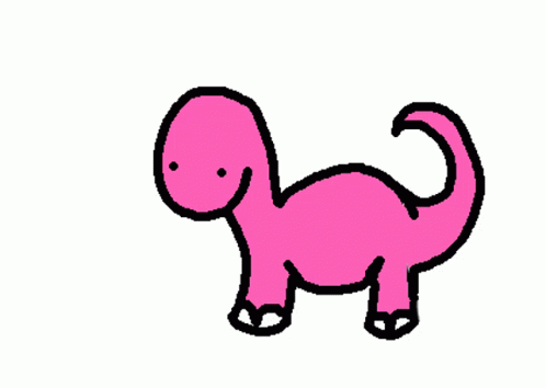 Pink Dinosaur Saying Rawr