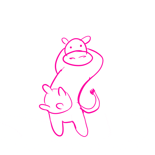 Pink Doodle Shaking Moo GIF