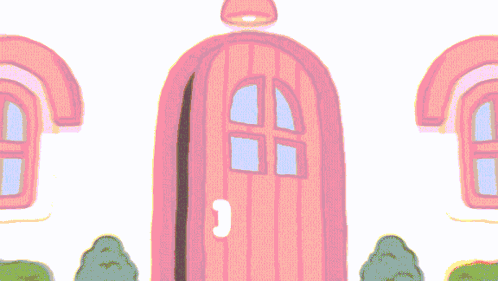 Pink Door With Window GIF
