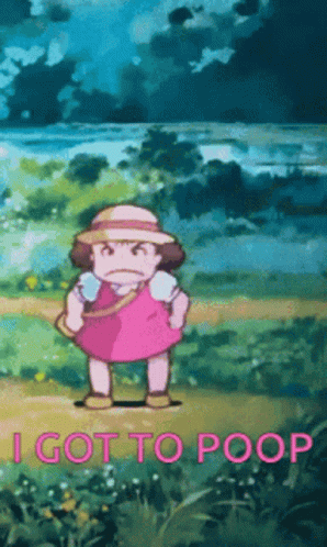 Pink Dress Girl Saying I Got To Poop GIF