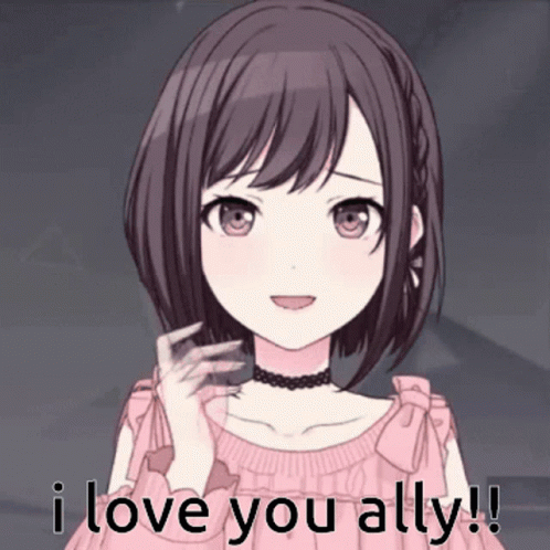 Pink Dress Girl Says I Love You Ally