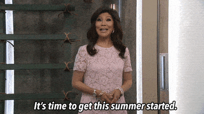 Pink Dress Woman Says Time to Start Summer