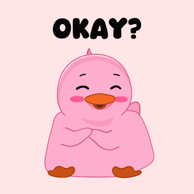 Pink Duck Saying Okay