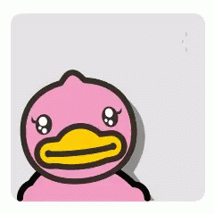 Pink Duck With Yellow Beak GIF