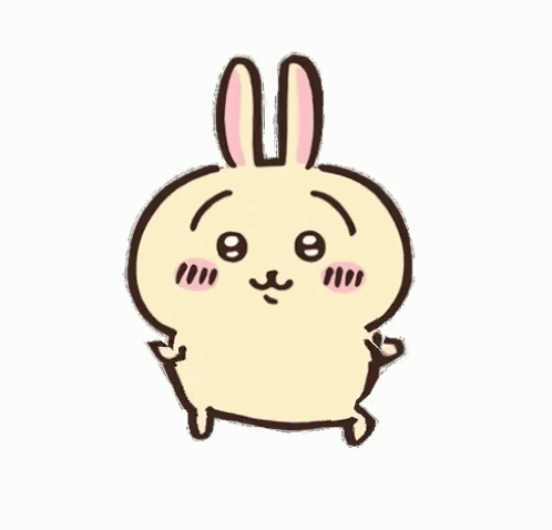 Pink-Eared Cartoon Rabbit Making Funny Face