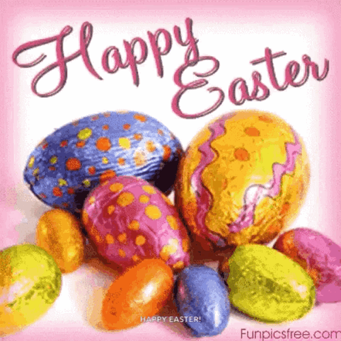Pink Easter Eggs Happy Easter