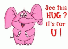 Pink Elephant Hugging