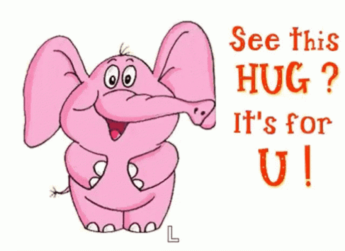 Pink Elephant Virtual Hug GIF