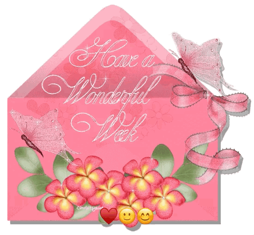 Pink Envelope Greetings New Week GIF