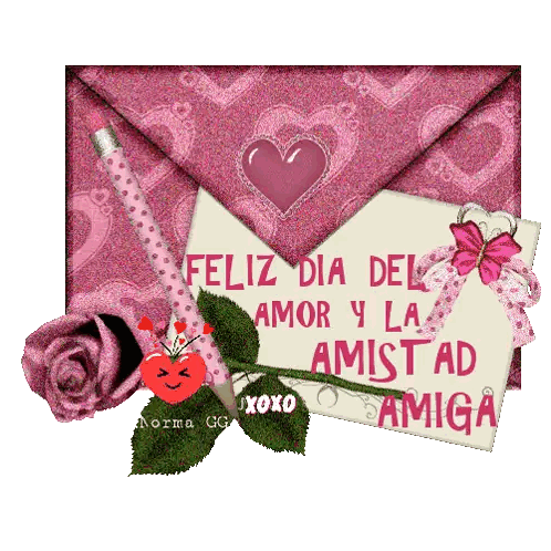 Pink Envelope with Amistad Card
