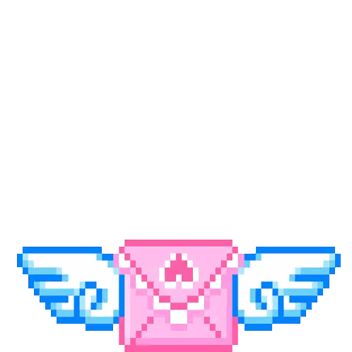 Pink Envelope With Wings and Hearts