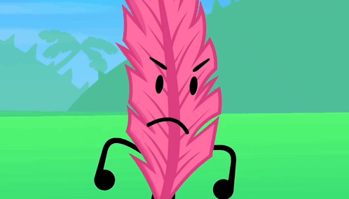 Pink Feather With Angry Face And Microphone GIF