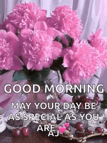 Pink Flower Bouquet With Good Morning Message
