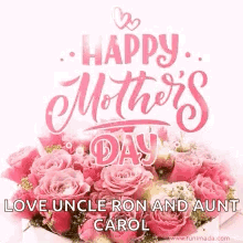 Pink Flower Vase Happy Mothers Day