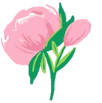 Pink Flower with Green Leaves