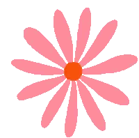 Pink Flower with Red Center