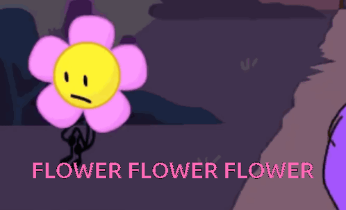 Pink Flower With Yellow Face Saying Flower Flower Flower