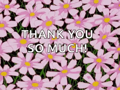 Pink Flowers Saying Thank You So Much