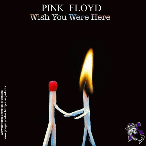 Pink Floyd Wish You Were Here Album Cover With Two Matches GIF