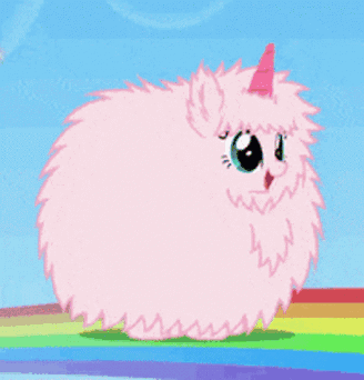 Pink Fluffy Animal With Pink Horn