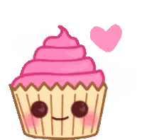 Pink Frosting Cupcake with Heart