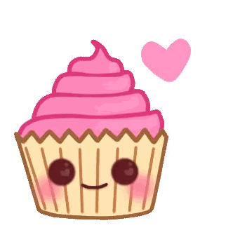 Pink Frosting Cupcake with Heart Behind