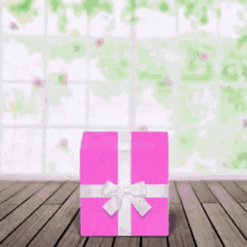 Pink Gift Box With White Bow