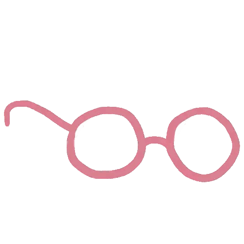 Pink Glasses with White Rim