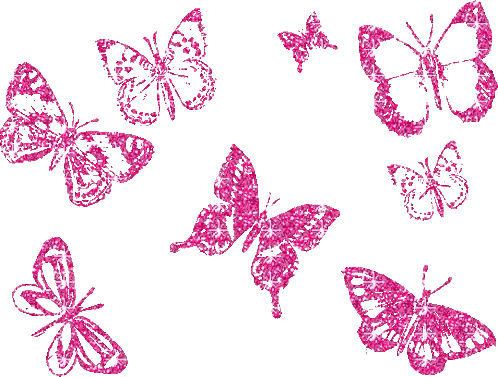 Pink Glitter Butterflies