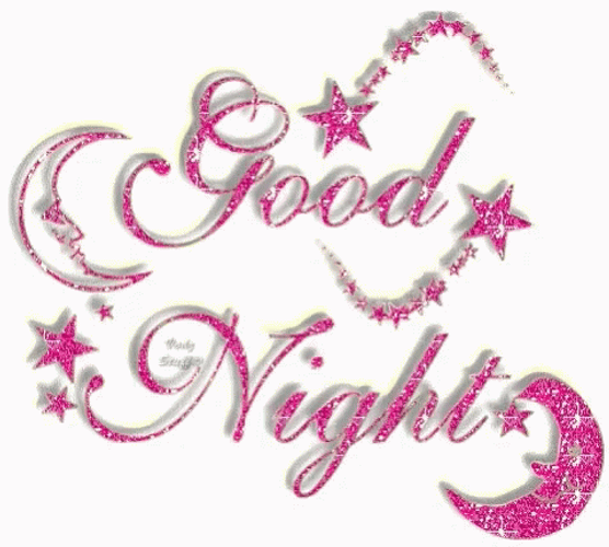 Pink Glittery Good Night GIF
