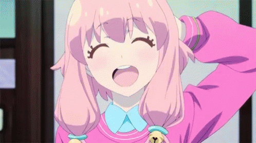 Pink Hair Anime Head Scratch GIF