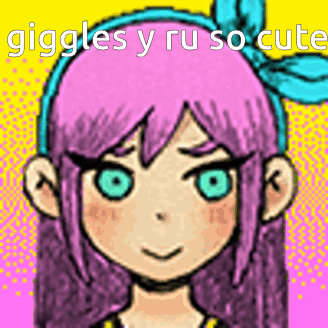 Pink Hair Blue Eyes Cartoon Girl Giggles Y Ru So Cute