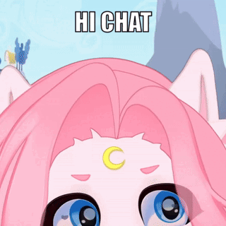 Pink Hair Blue Eyes Says Hi Chat