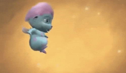 Pink Hair Cartoon Flying GIF
