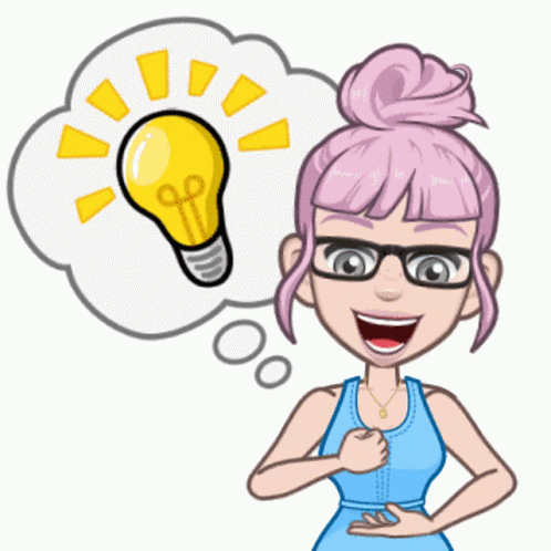 Pink Hair Girl Light Bulb Thinking GIF