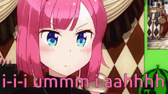 Pink Hair Girl Saying hi-i ummm i aahhh