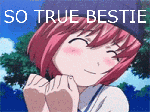 Pink Hair Girl So True Bestie