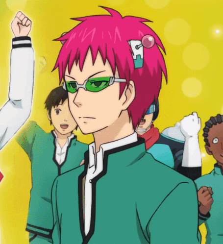 Pink Hair Green Glasses Cartoon With Letter R