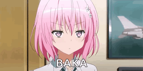 Pink Haired Anime Girl Baka GIF
