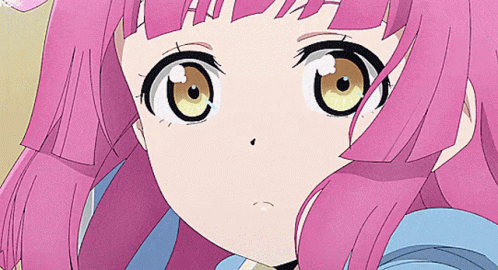 Pink Haired Anime Girl Close Up